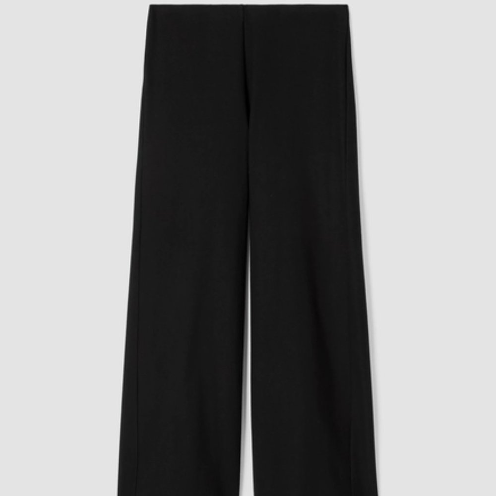 Eileen fisher straight leg crepe pants - black